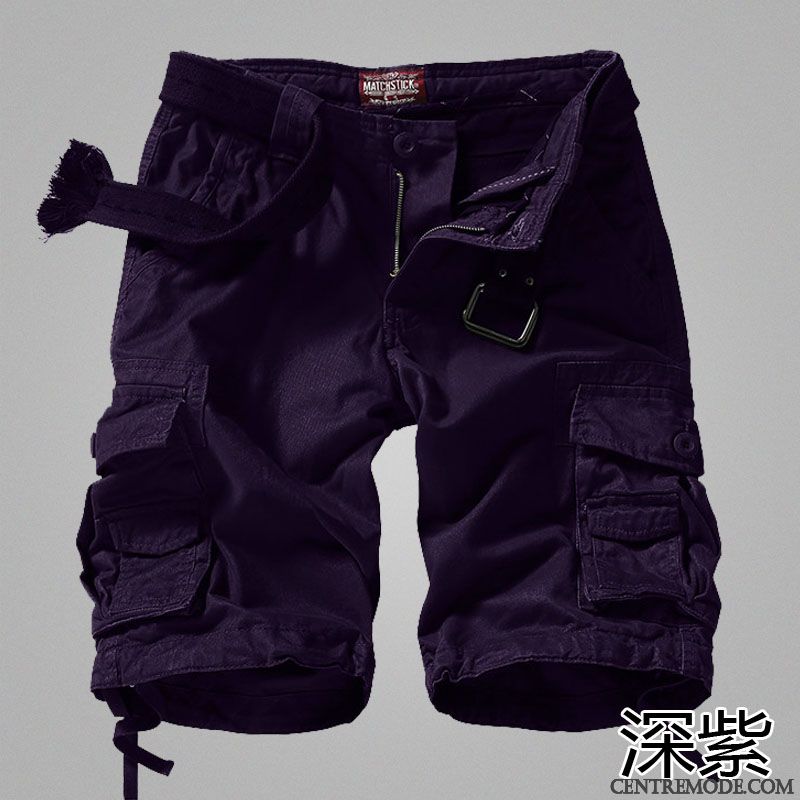 Shorts Homme Décontractée Cinquième Pantalon Kaki Sport Grande Taille Été
