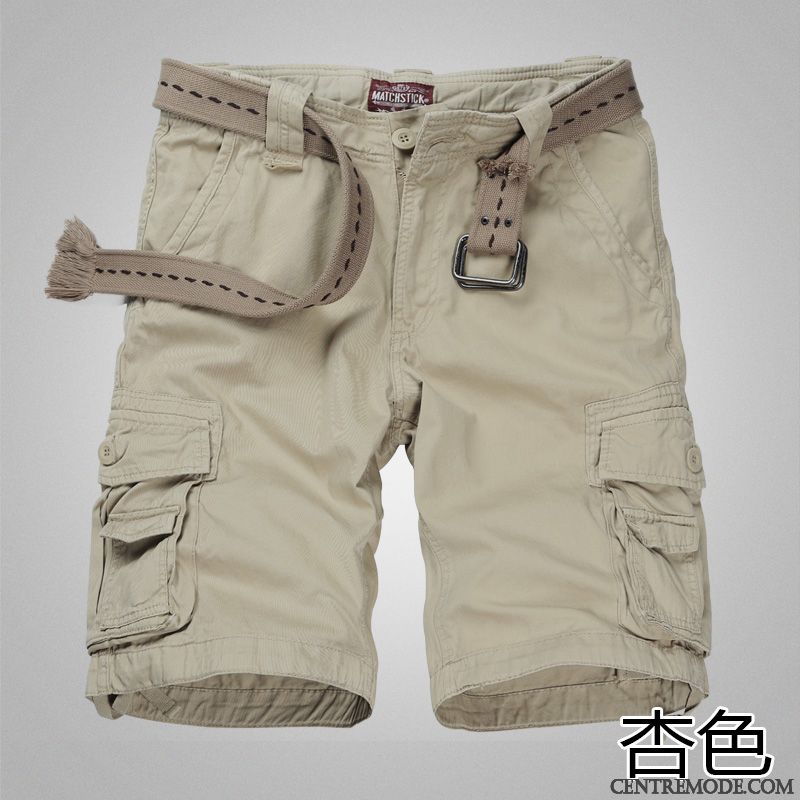 Shorts Homme Décontractée Cinquième Pantalon Kaki Sport Grande Taille Été