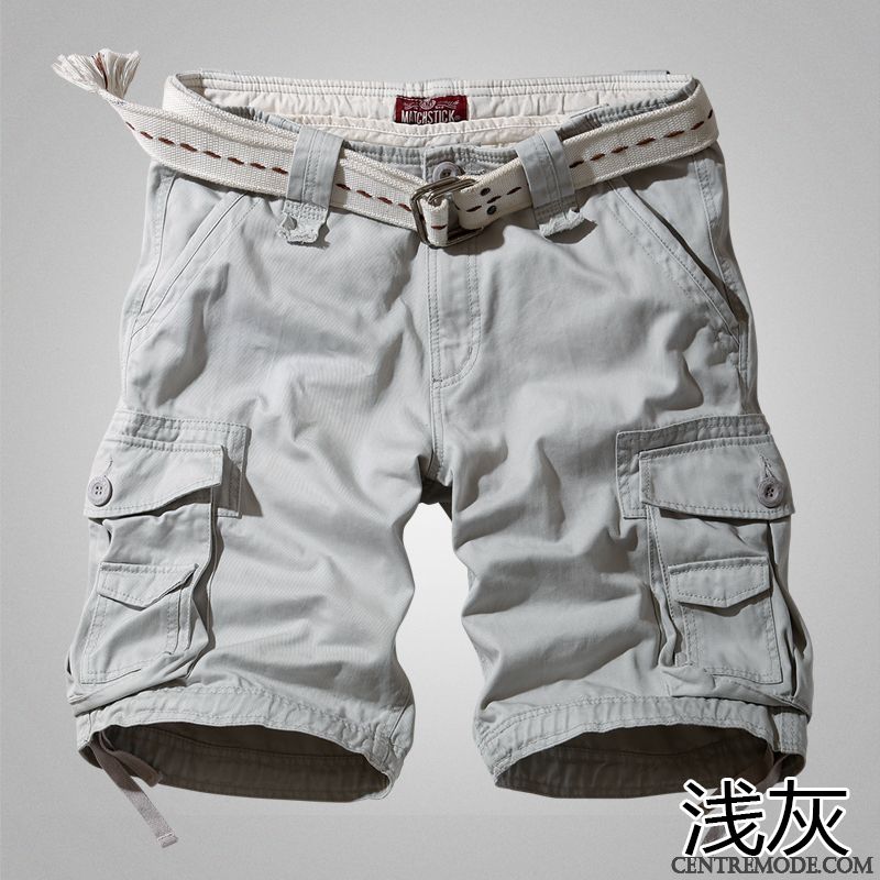 Shorts Homme Décontractée Cinquième Pantalon Kaki Sport Grande Taille Été