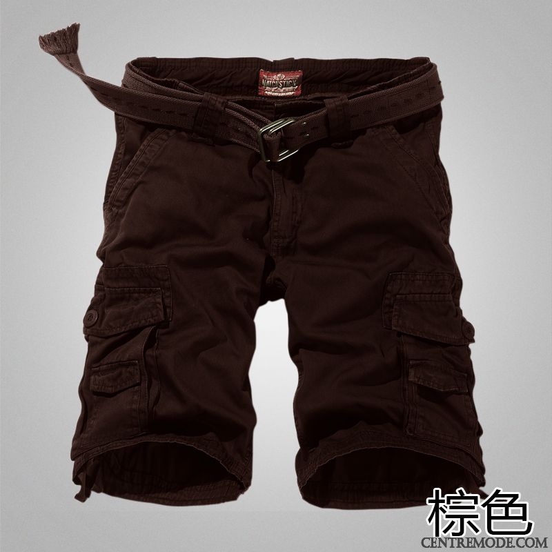 Shorts Homme Décontractée Cinquième Pantalon Kaki Sport Grande Taille Été