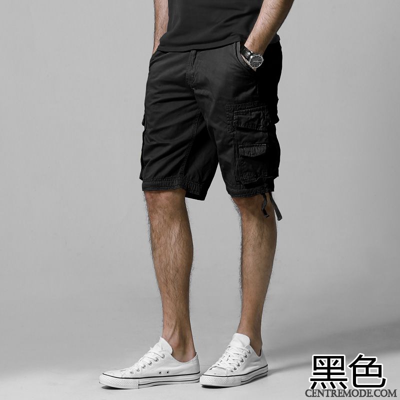 Shorts Homme Décontractée Cinquième Pantalon Kaki Sport Grande Taille Été