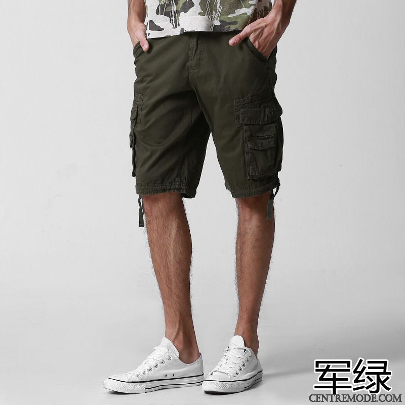 Shorts Homme Décontractée Cinquième Pantalon Kaki Sport Grande Taille Été