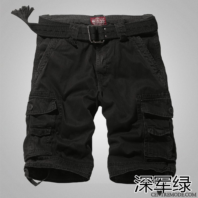 Shorts Homme Décontractée Cinquième Pantalon Kaki Sport Grande Taille Été