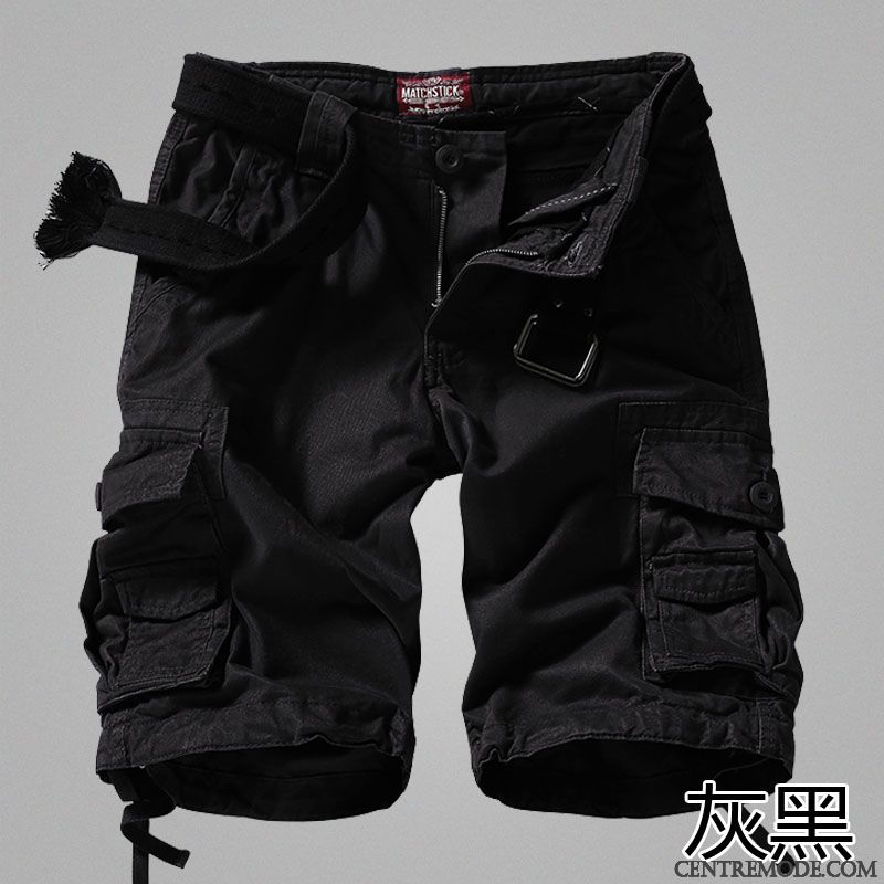Shorts Homme Décontractée Cinquième Pantalon Kaki Sport Grande Taille Été