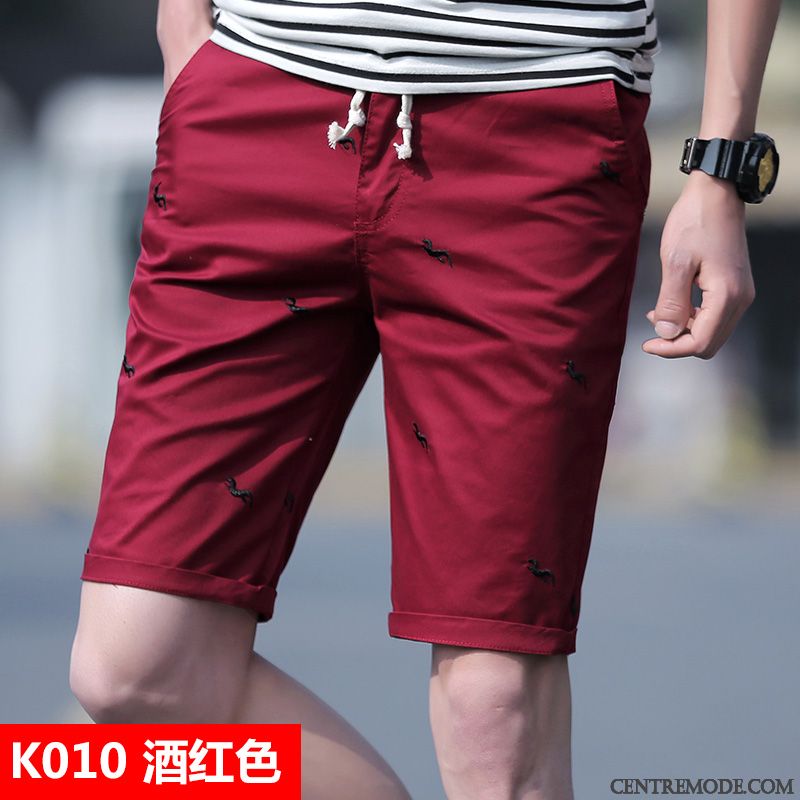 Shorts Homme Grande Taille Pantalon Cargo Baggy Pantalons Marque De Tendance Les Pantalons De Survêtement Rouge