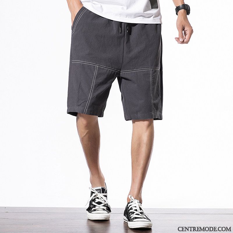 Shorts Homme Kaki Les Pantalons De Survêtement Plage Jeunesse Baggy Décontractée Clair
