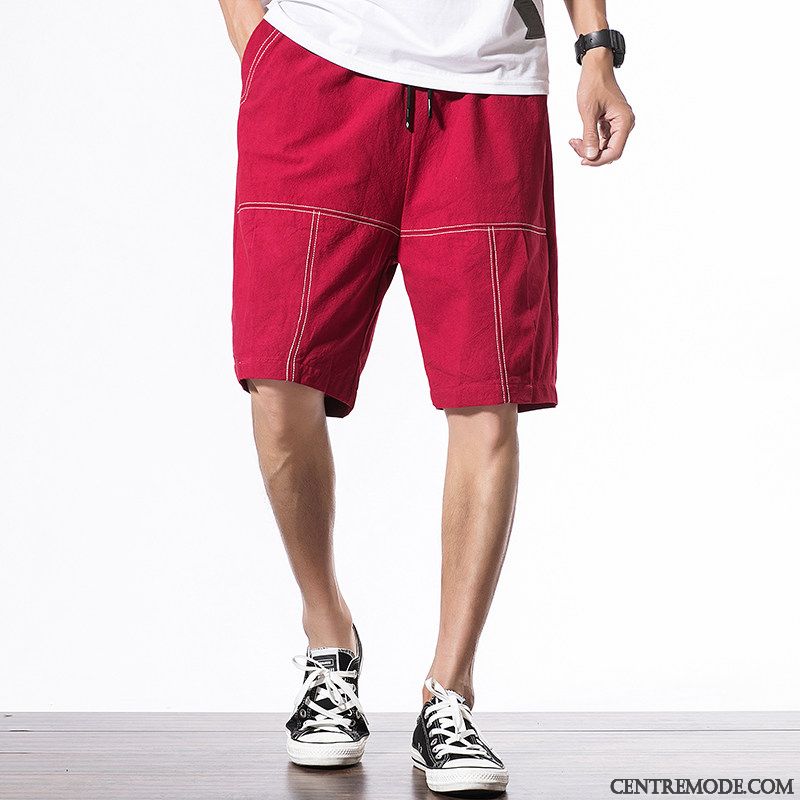 Shorts Homme Kaki Les Pantalons De Survêtement Plage Jeunesse Baggy Décontractée Clair