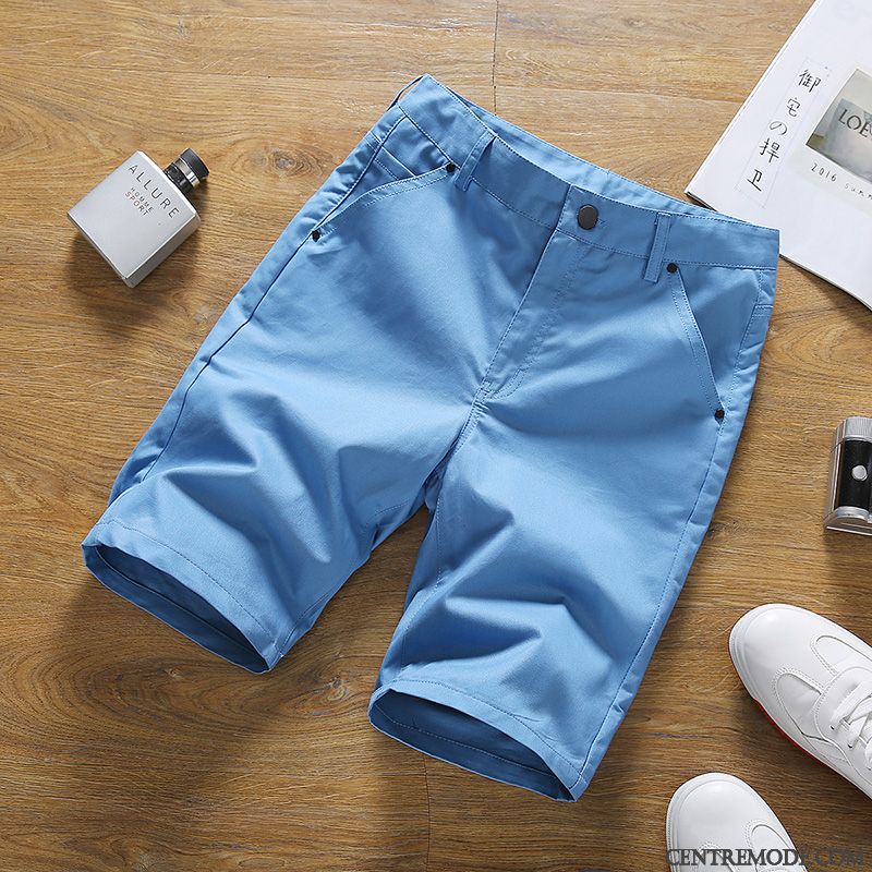 Shorts Homme Les Adolescents Slim Été Coton Bio Tendance Décontractée Rouge Vert Clair