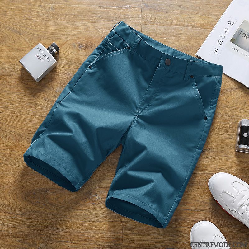 Shorts Homme Les Adolescents Slim Été Coton Bio Tendance Décontractée Rouge Vert Clair