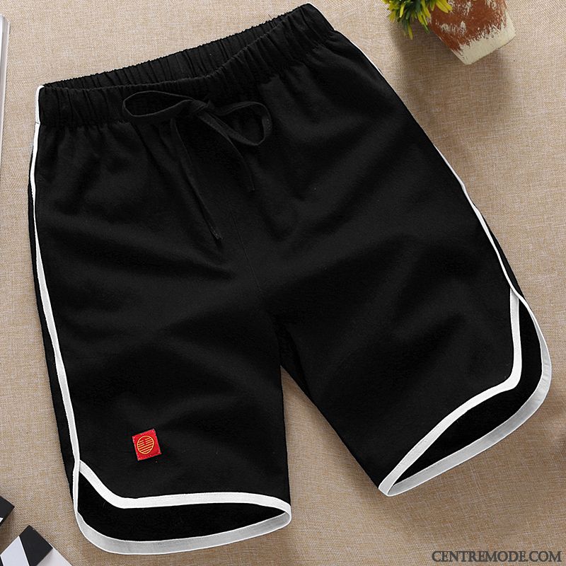 Shorts Homme Pantalons Coton Bio Cinquième Pantalon Baggy Été Tendance Blanc