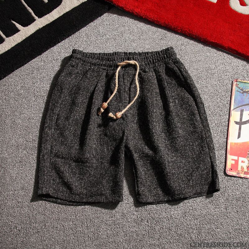 Shorts Homme Plage Été Décontractée Baggy Légère Tendance Noir