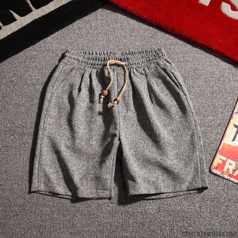 Shorts Homme Plage Été Décontractée Baggy Légère Tendance Noir