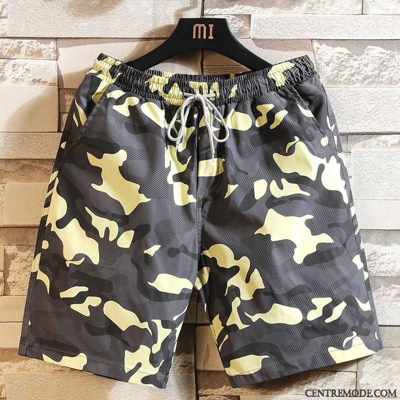 Shorts Homme Tendance Kaki Marque De Tendance Camouflage Grande Taille Graisse Dégradé