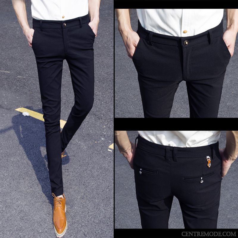 Solde Pantalon Homme, Pantalon Homme Lin Noir Blanc D'huître