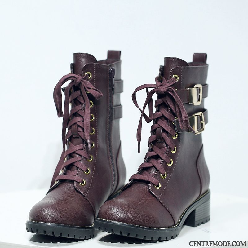 Soldes Bottes Cuir Brun Bordeaux, Bottines Grises Femme Pas Cher Soldes