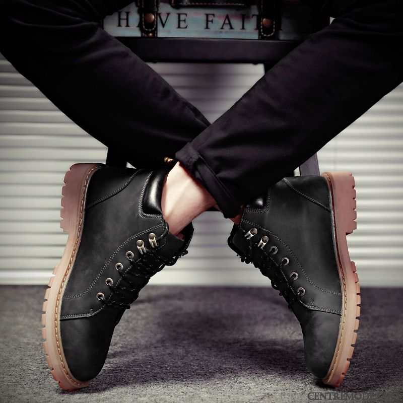 Soldes Bottes Homme Bleu Rose Choquant, Bottes Cuir Homme Marron Soldes
