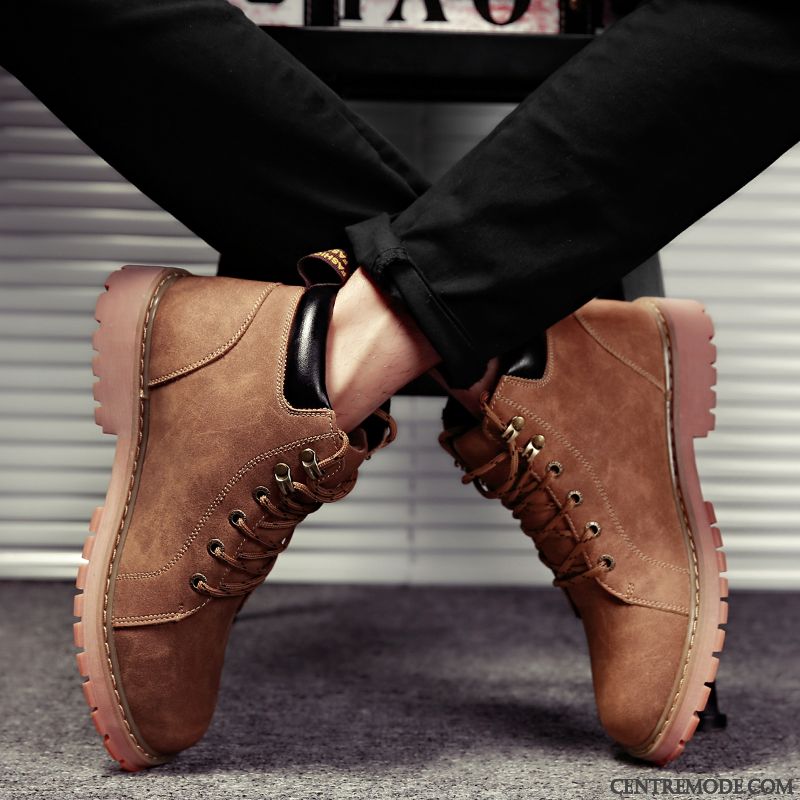 Soldes Bottes Homme Bleu Rose Choquant, Bottes Cuir Homme Marron Soldes
