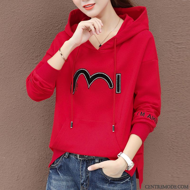 Sweat À Capuche Femme Baggy Hoodies Manteau Mode L'automne Décontractée Rose