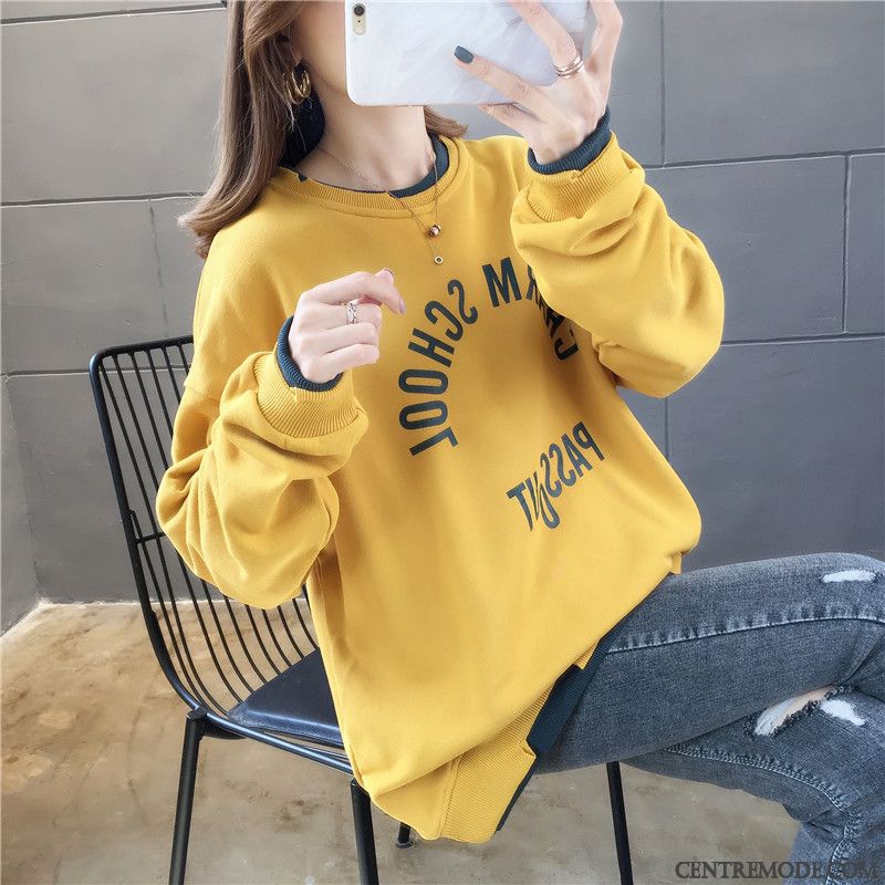 Sweat À Capuche Femme Baggy Hoodies Une Veste Longues Deux-pièces Étudiant Blanc