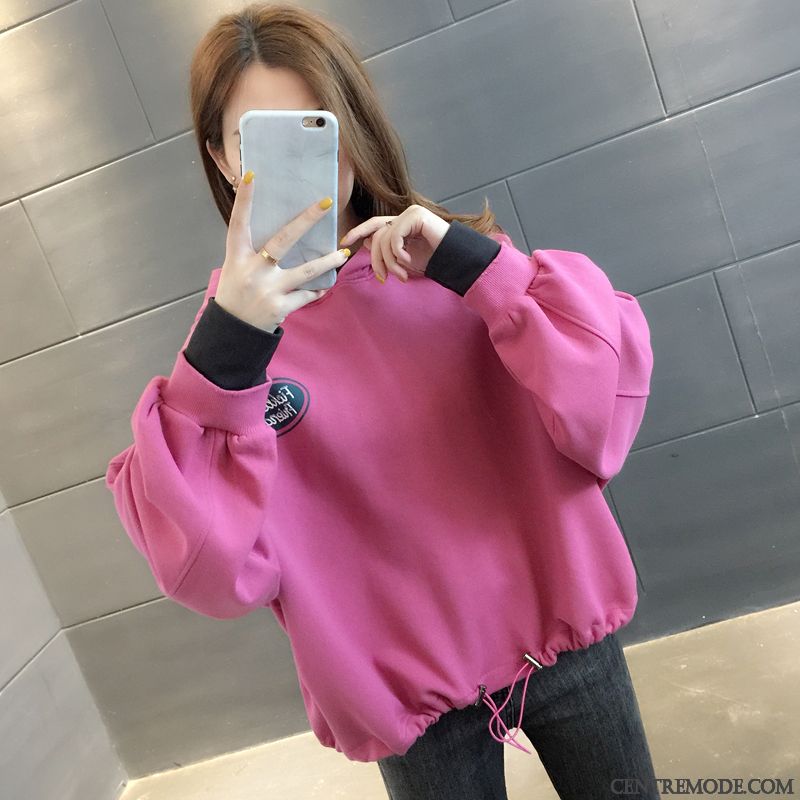 Sweat À Capuche Femme Baggy Printemps Légère Tendance L'automne Manteau Bleu Rouge
