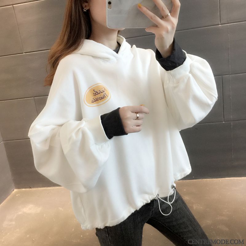 Sweat À Capuche Femme Baggy Printemps Légère Tendance L'automne Manteau Bleu Rouge