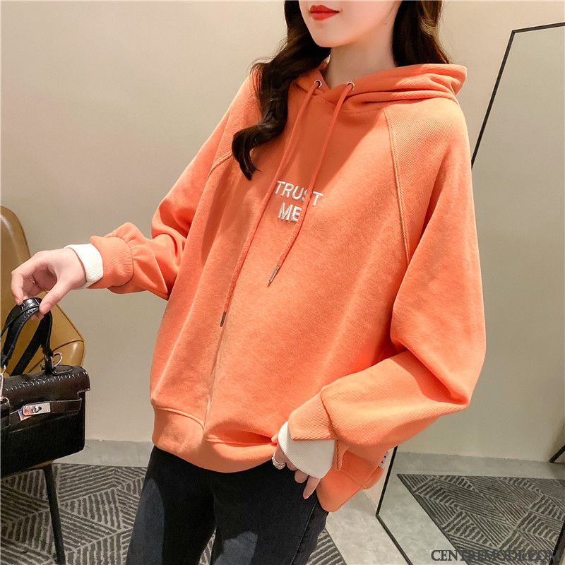 Sweat À Capuche Femme Deux-pièces Manteau Baggy Une Veste Pullovers Hoodies Pure Rose