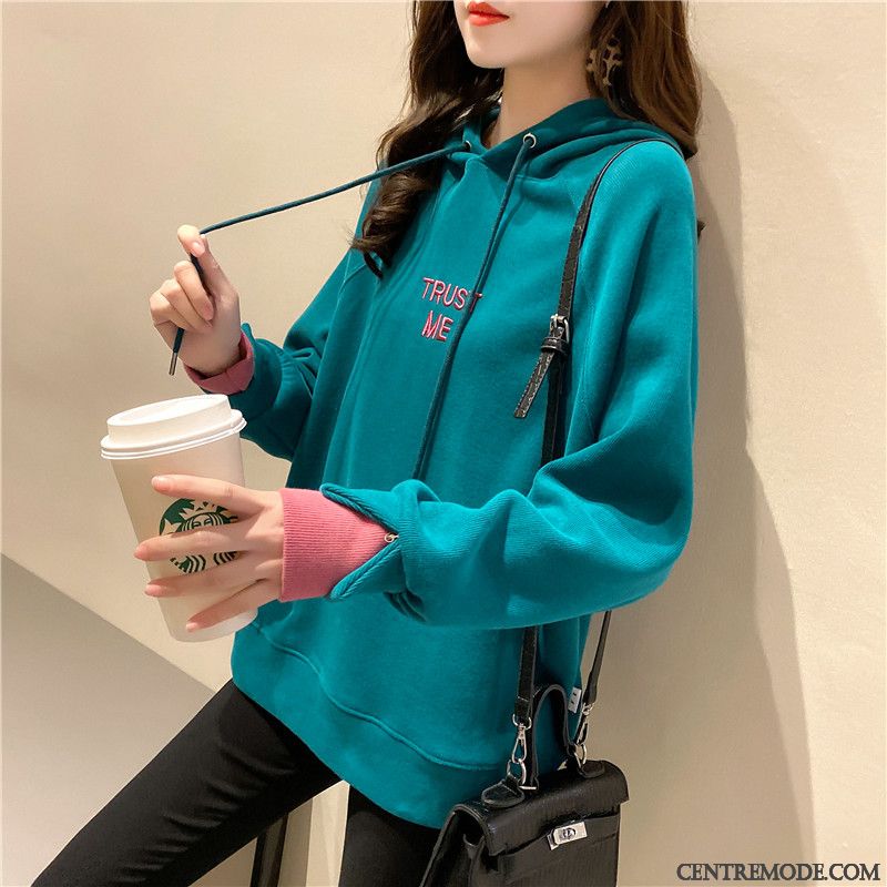 Sweat À Capuche Femme Deux-pièces Manteau Baggy Une Veste Pullovers Hoodies Pure Rose