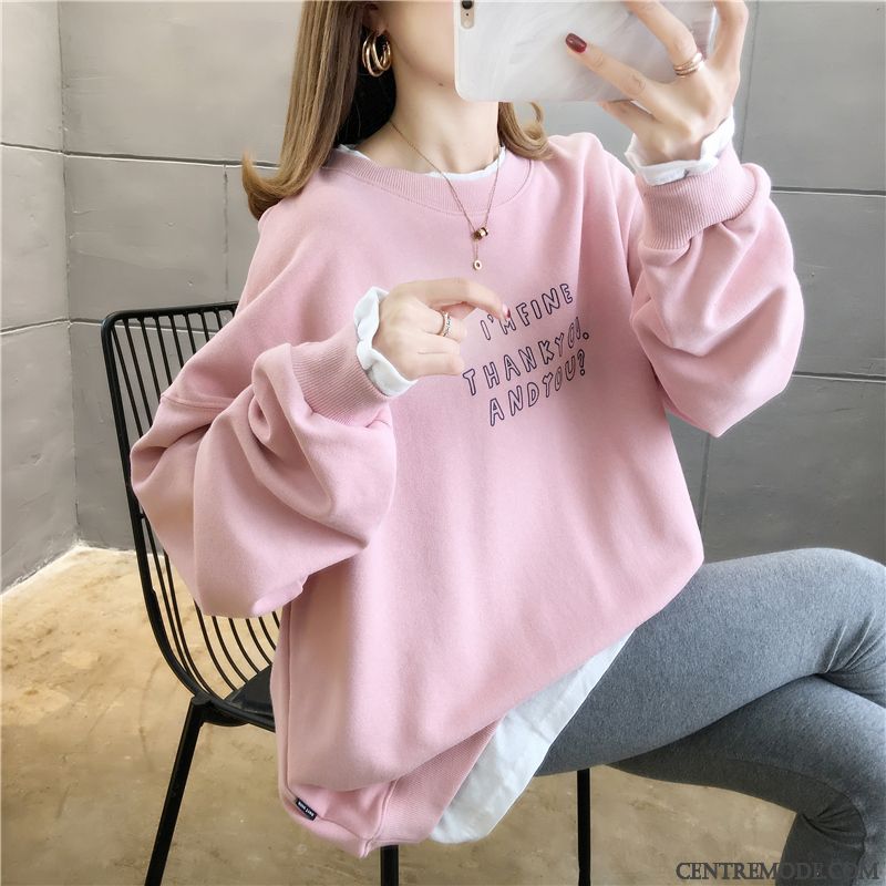 Sweat À Capuche Femme Grande Taille Baggy Gros Épissure Tendance Printemps Vert