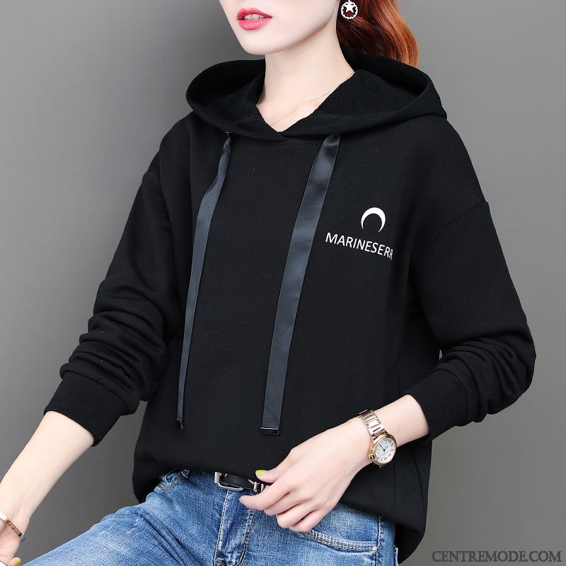 Sweat À Capuche Femme Hoodies Manteau Court Légère L'automne Baggy Bleu