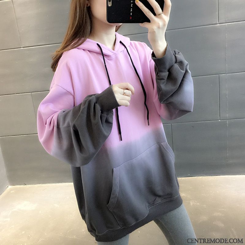 Sweat À Capuche Femme Hoodies Mince Une Veste Tendance Baggy Manteau Rose