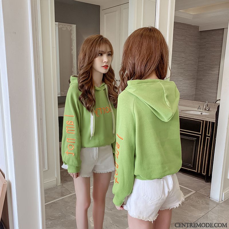 Sweat À Capuche Femme Hoodies Reversible Baggy L'automne Velours Manteau Jaune Or