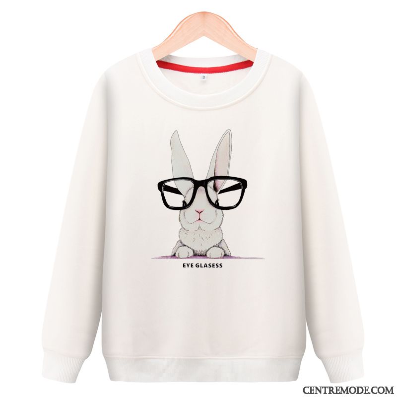 Sweat À Capuche Femme L'automne Baggy Étudiant Hoodies Col Rond Plus De Velours Noir