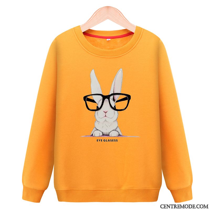 Sweat À Capuche Femme L'automne Baggy Étudiant Hoodies Col Rond Plus De Velours Noir