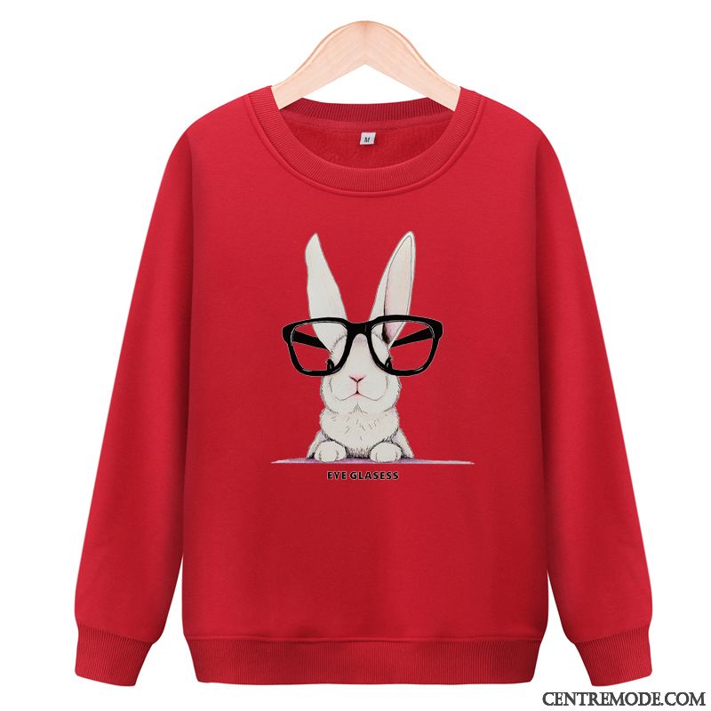 Sweat À Capuche Femme L'automne Baggy Étudiant Hoodies Col Rond Plus De Velours Noir