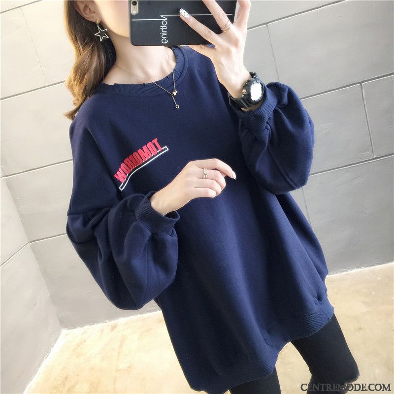 Sweat À Capuche Femme L'automne Printemps Hoodies Graisse Légère Grande Taille Blanc