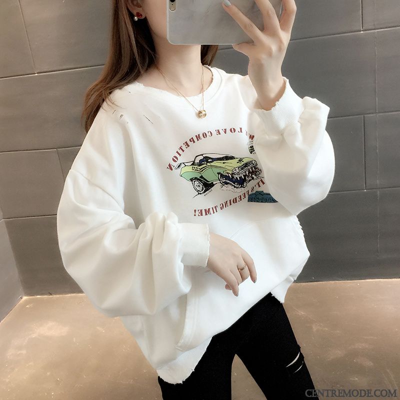 Sweat À Capuche Femme L'automne Tendance Baggy Printemps Hoodies Légère Gris