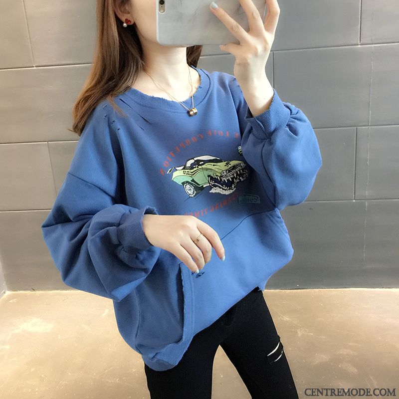 Sweat À Capuche Femme L'automne Tendance Baggy Printemps Hoodies Légère Gris