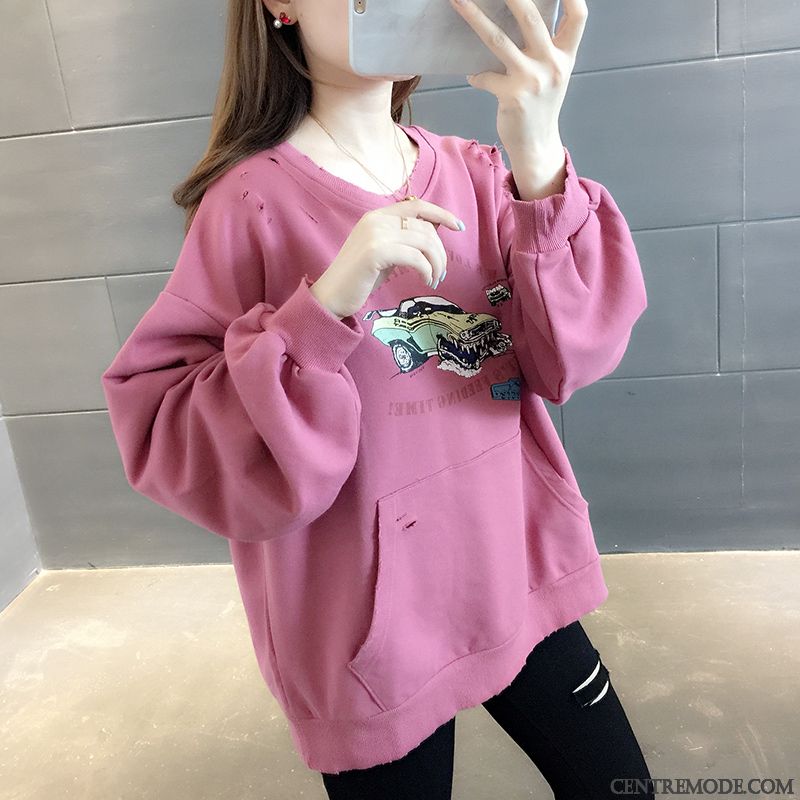 Sweat À Capuche Femme L'automne Tendance Baggy Printemps Hoodies Légère Gris