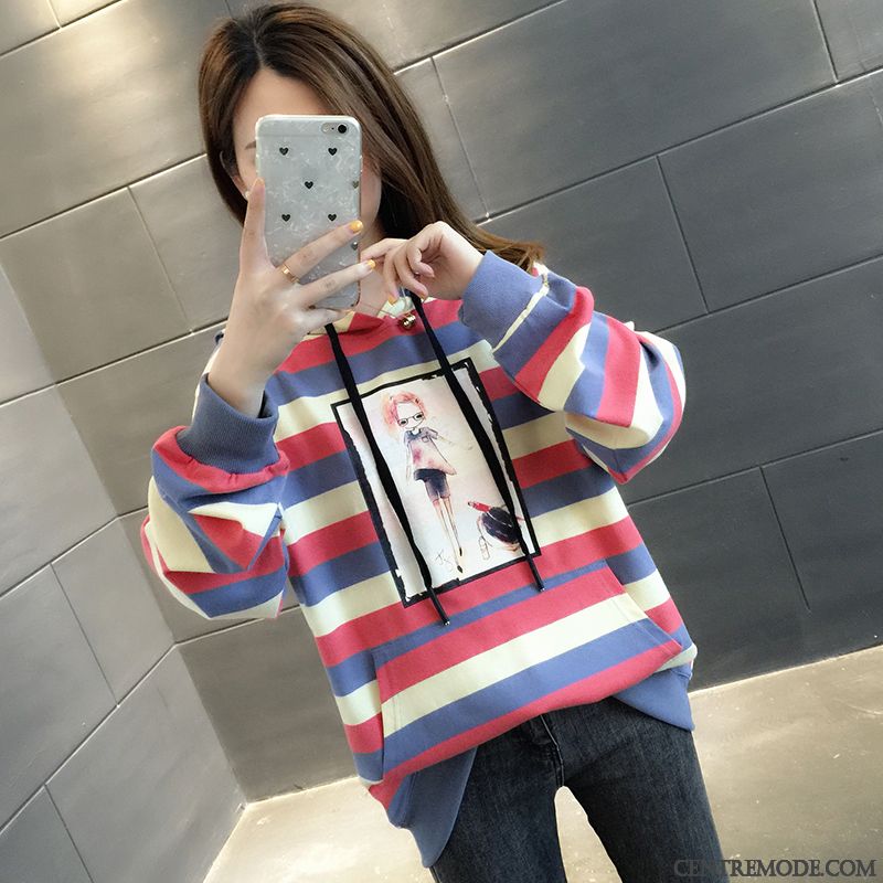 Sweat À Capuche Femme L'automne Tendance Hoodies Légère Une Veste Manteau Bleu Jaune