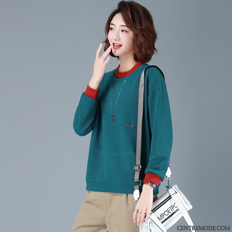 Sweat À Capuche Femme Longues Hoodies Baggy Tendance Mode L'automne Bleu