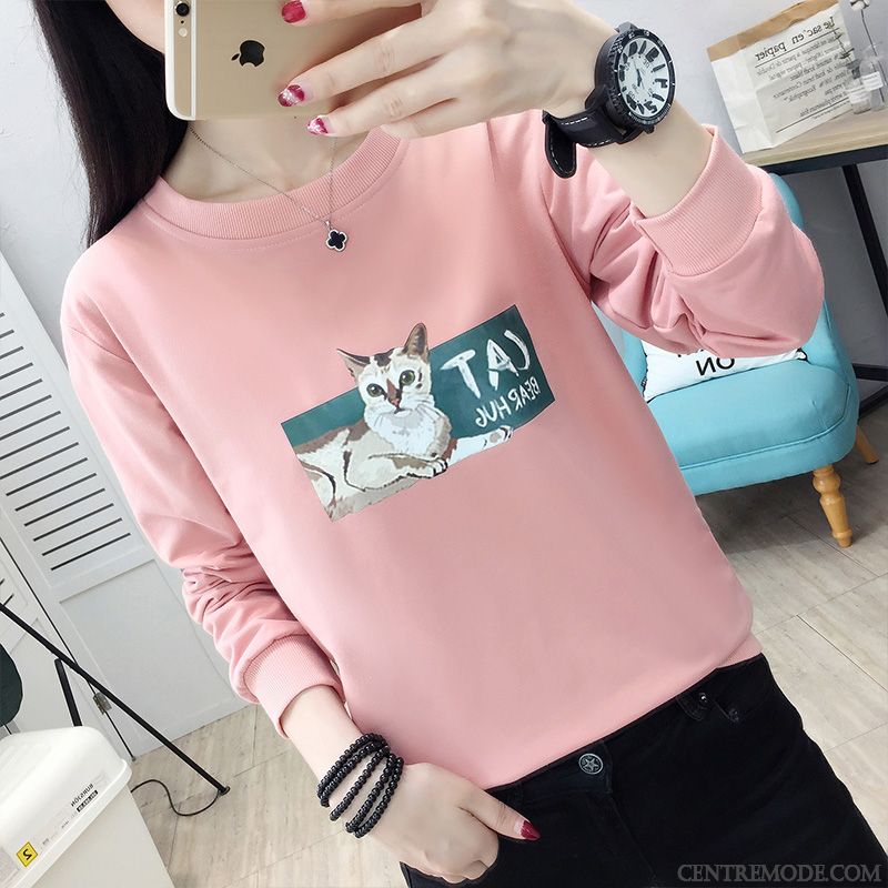 Sweat À Capuche Femme Manteau Hoodies Baggy Légère Une Veste Tendance Rose