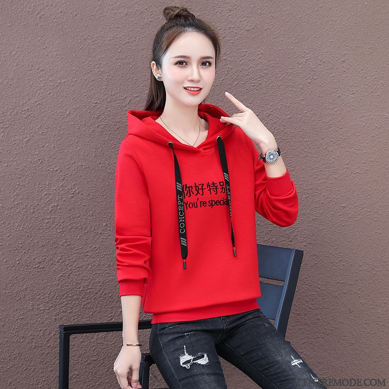 Sweat À Capuche Femme Manteau L'automne Une Veste Légère Hoodies Printemps Rouge