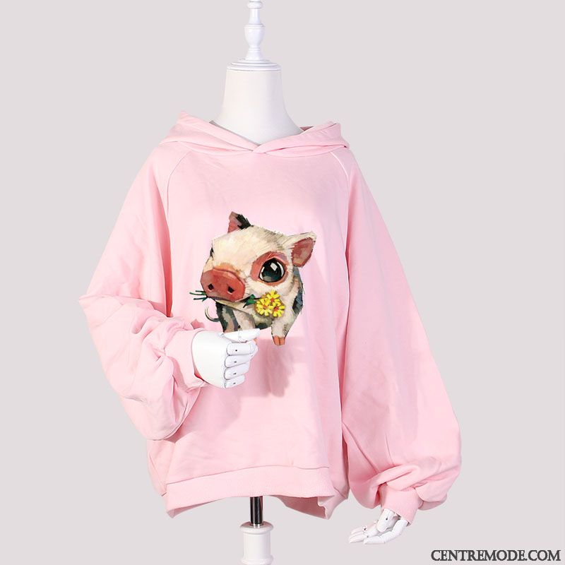 Sweat À Capuche Femme Modèle Épaissir Manche Hoodies L'automne Hiver Blanc