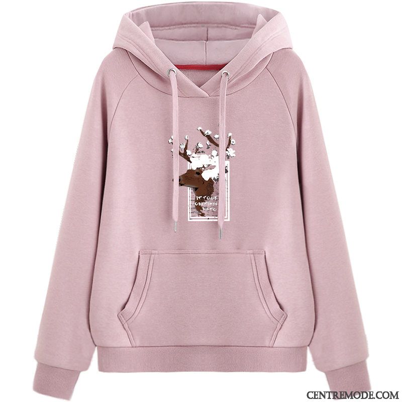 Sweat À Capuche Femme Plus De Velours Hoodies Longues L'automne Ultra Hiver Rose Vert