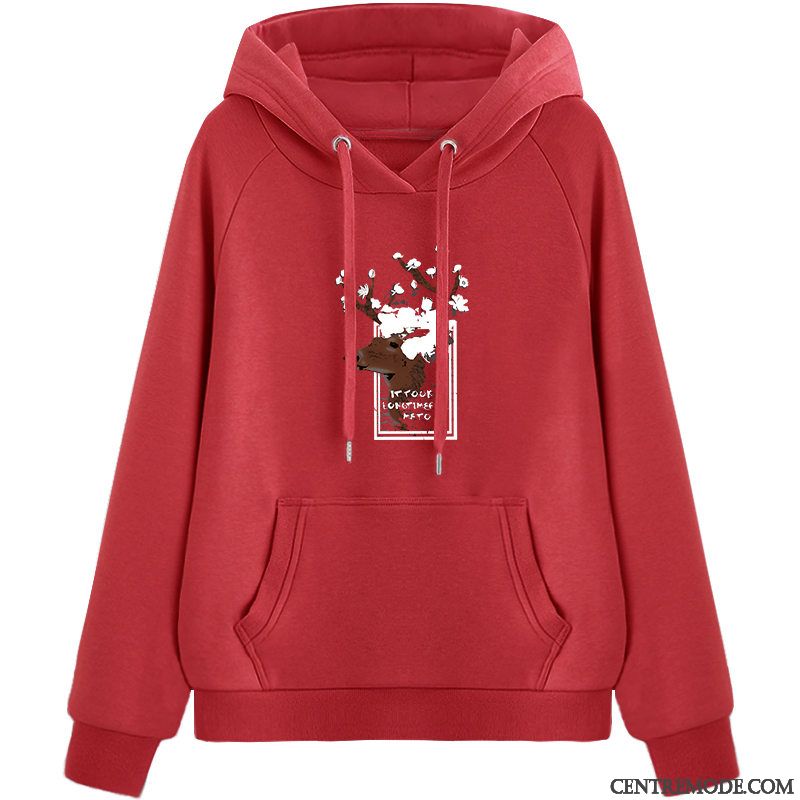 Sweat À Capuche Femme Plus De Velours Hoodies Longues L'automne Ultra Hiver Rose Vert