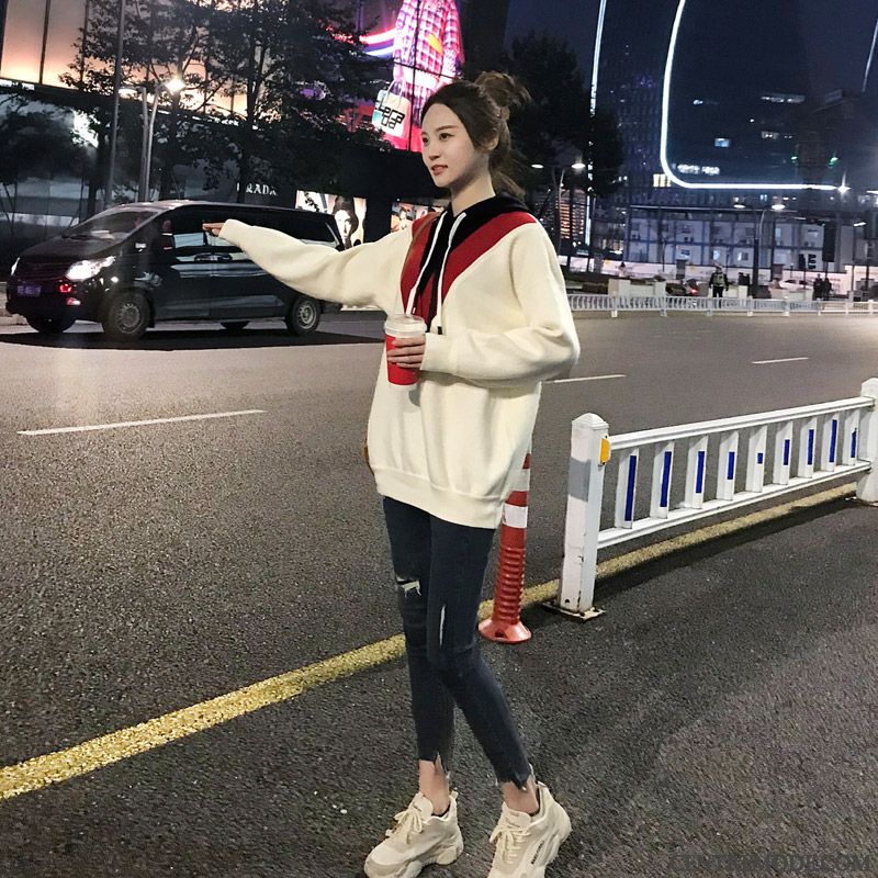 Sweat À Capuche Femme Pull L'automne Manteau Mode Hoodies Baggy Rouge