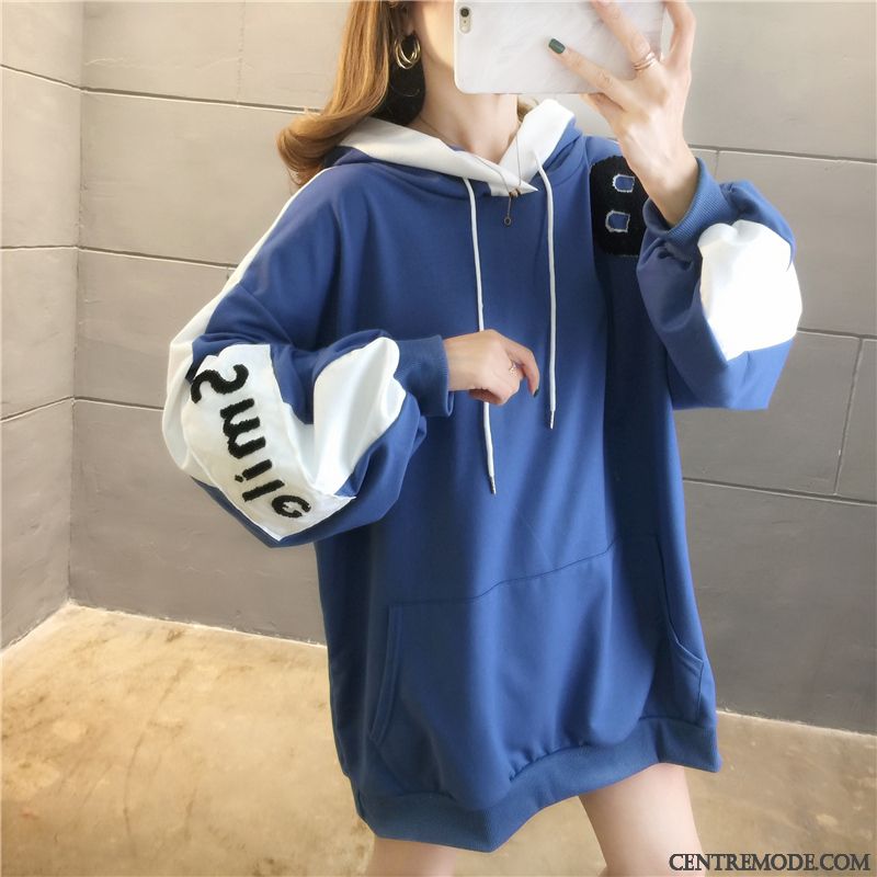 Sweat À Capuche Femme Tendance Baggy Une Veste Graisse Gros Hoodies Blanc