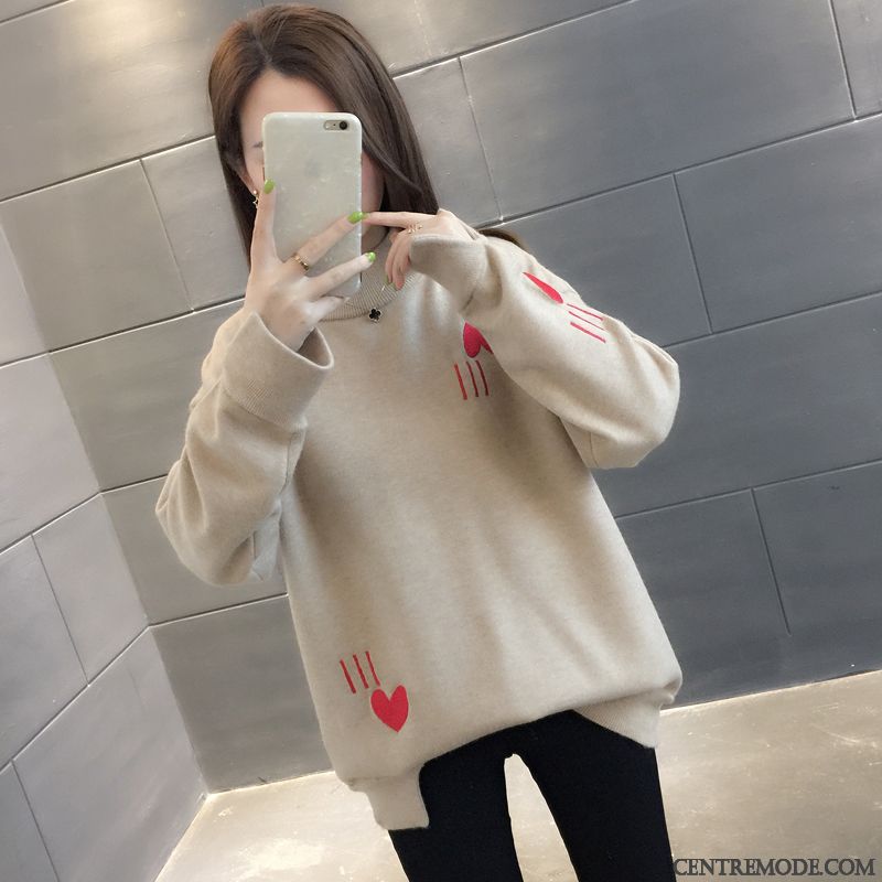 Sweat À Capuche Femme Tendance Mode L'automne Baggy Une Veste Hiver Blanc Rouge
