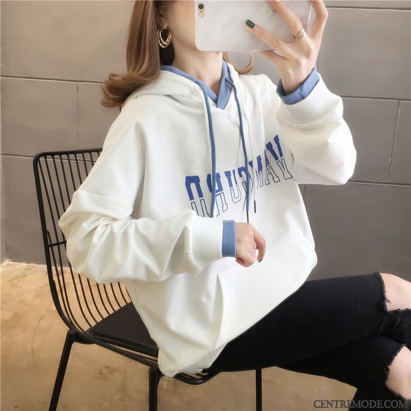 Sweat À Capuche Femme Tendance Une Veste Baggy Manteau Hoodies L'automne Bleu