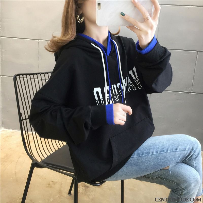 Sweat À Capuche Femme Tendance Une Veste Baggy Manteau Hoodies L'automne Bleu